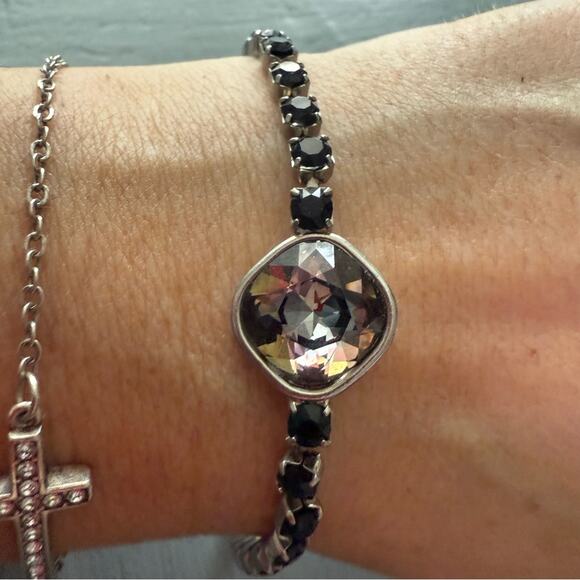Sabika LIKE Silver and Black Crystal  Bracelet - Picture 1 of 7